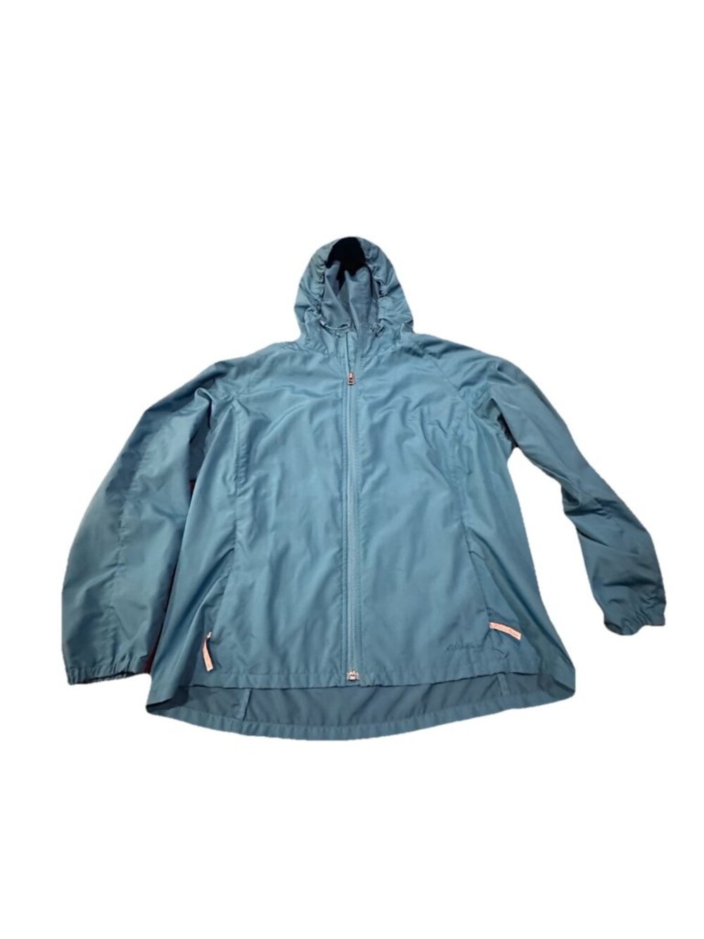 Womans Eddie Bauer Size XL Blue Full Zip Hooded Wind Breaker - Picture 5 of 8
